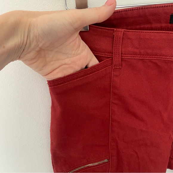 WHBM Hot Cinnamon Ankle Crop Moto Pant with Pockets and Seams Size 8 - Picture 3 of 6